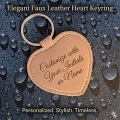 Personalised Heart Shaped Leatherette Keyring