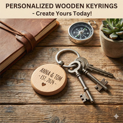 Personalised Round Wooden Keyring